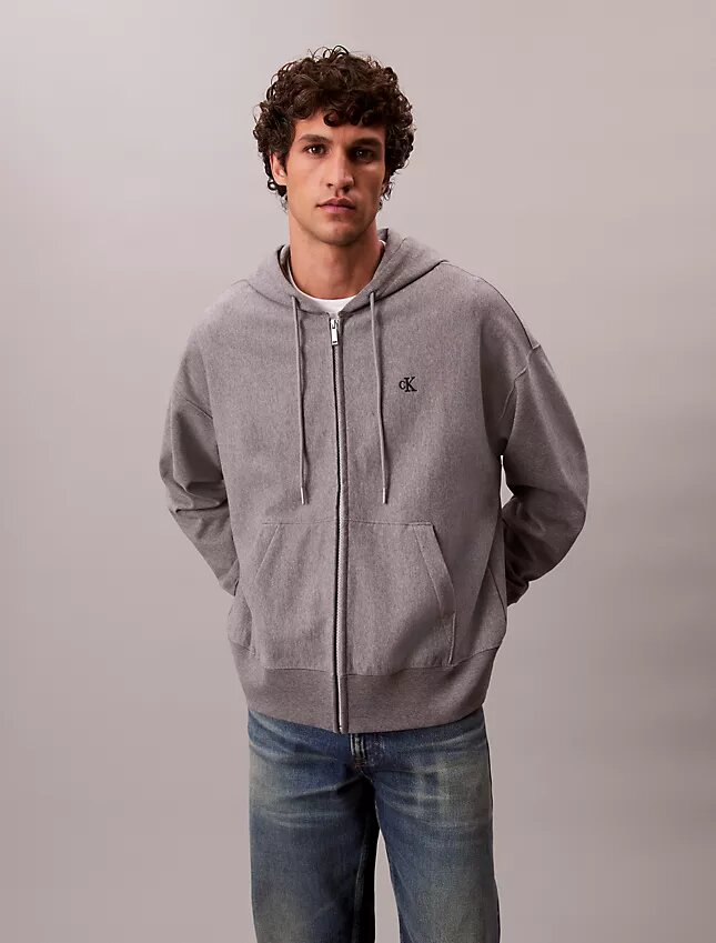 Felpa con cappuccio e zip in spugna premium Felpa con cappuccio e zip in spugna premium