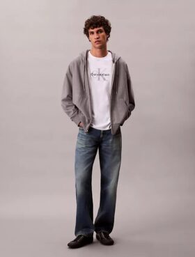 Felpa con cappuccio e zip in spugna premium