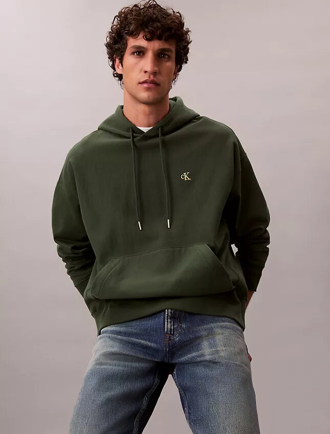 Felpa con cappuccio in felpa Monogram premium Felpa con cappuccio in felpa Monogram premium