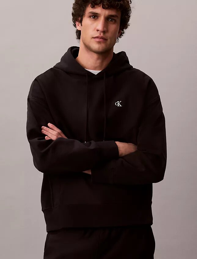 Felpa con cappuccio in felpa Monogram premium Felpa con cappuccio in felpa Monogram premium