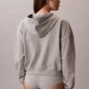 Felpa con cappuccio in jersey di cotone con logo e zip integrale Felpa con cappuccio in jersey di cotone con logo e zip integrale