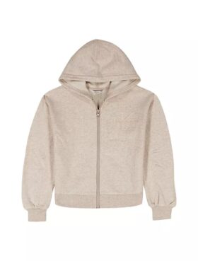 Felpa con cappuccio in pile da bambina con zip