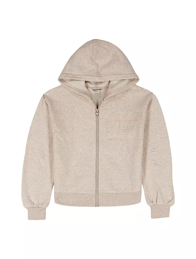 Felpa con cappuccio in pile da bambina con zip Felpa con cappuccio in pile da bambina con zip