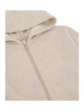 Felpa con cappuccio in pile da bambina con zip