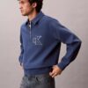 Felpa con logo Monogram e zip a un quarto Felpa con logo Monogram e zip a un quarto