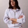 Felpa con zip integrale e nastro con logo