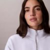 Felpa con zip integrale e nastro con logo