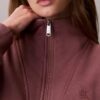 Felpa in pile con monogramma e zip a un quarto