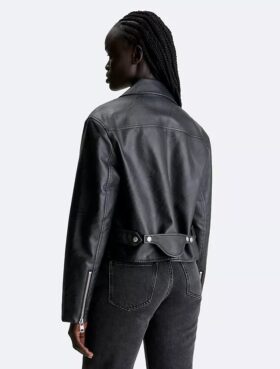 Giacca a camicia in ecopelle