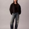 Giacca a vento con logo jacquard