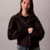Giacca a vento con logo jacquard