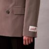 Giacca blazer doppiopetto in misto gabardine di lana