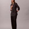 Giacca blazer morbida in misto lana con motivo pied-de-poule