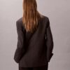Giacca blazer morbida in misto lana con motivo pied-de-poule