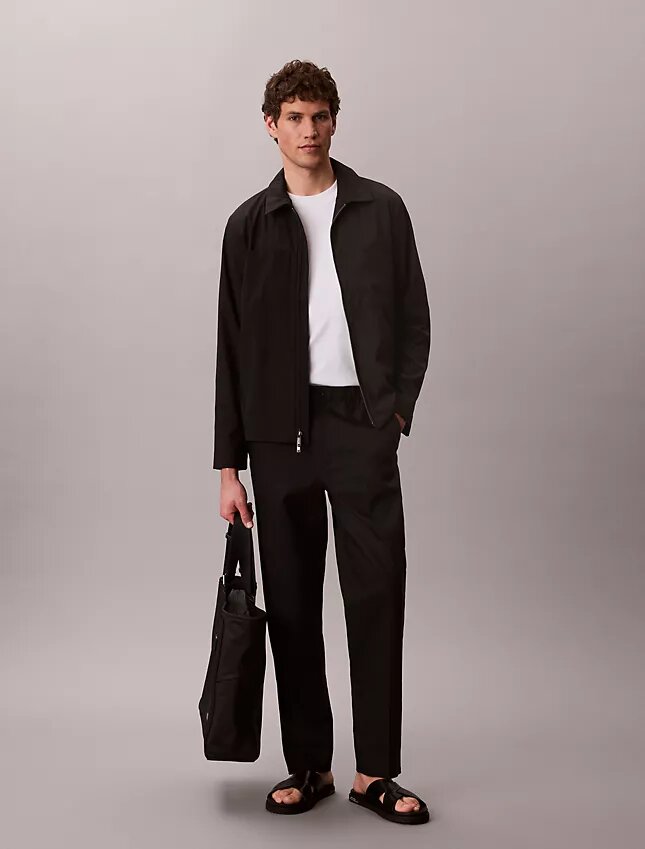 Giacca blouson in seersucker Giacca blouson in seersucker