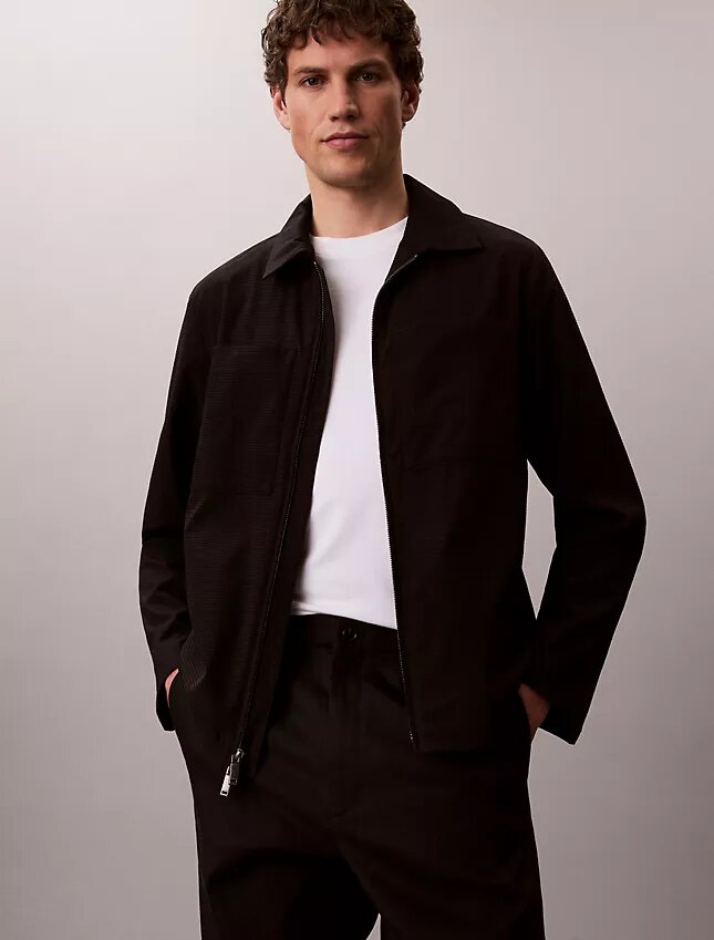 Giacca blouson in seersucker Giacca blouson in seersucker