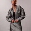 Giacca bomber in Denim lucido Giacca bomber in Denim lucido