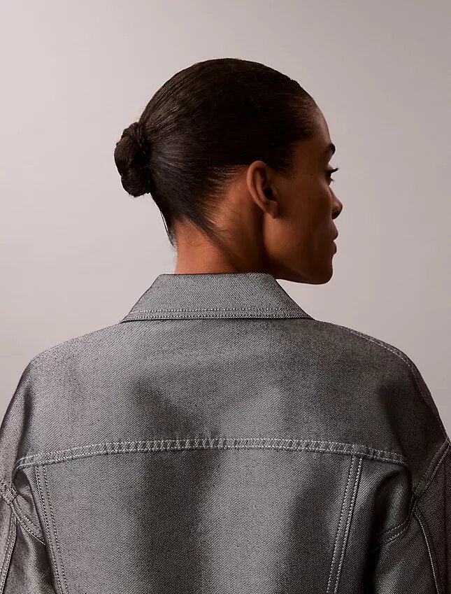 Giacca bomber in Denim lucido Giacca bomber in Denim lucido