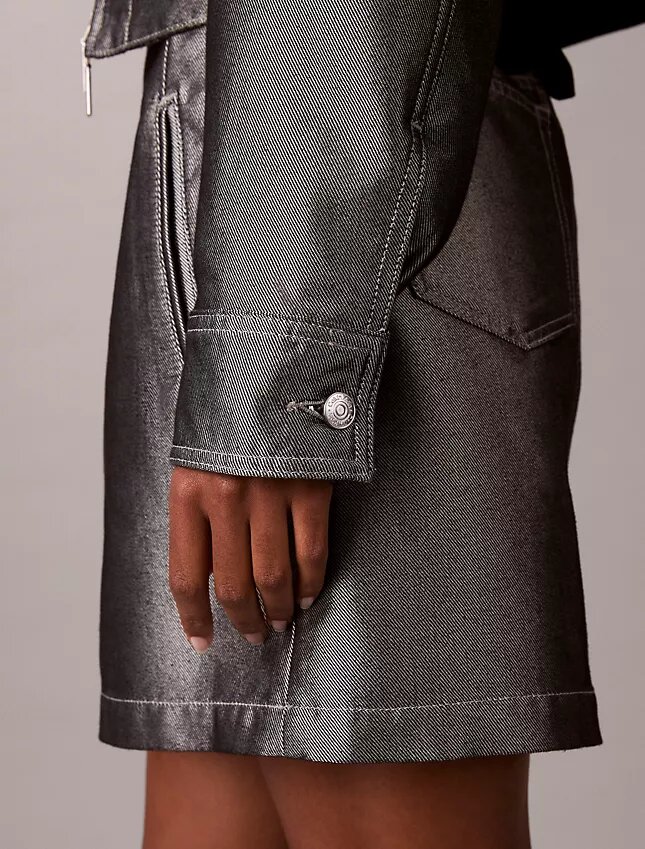 Giacca bomber in Denim lucido Giacca bomber in Denim lucido
