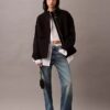 Giacca bomber in misto lana