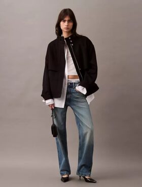 Giacca bomber in misto lana