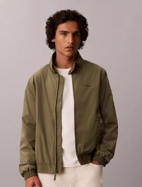 Giacca bomber in nylon a trama quadrettata
