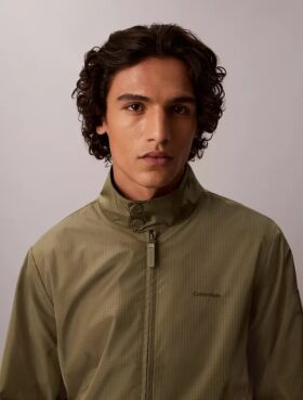 Giacca bomber in nylon a trama quadrettata