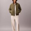 Giacca bomber in nylon a trama quadrettata