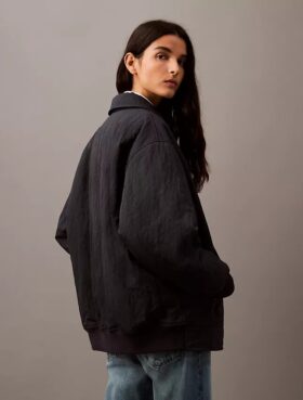 Giacca bomber in nylon stropicciato