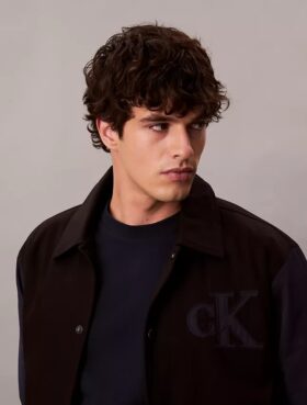 Giacca bomber varsity in nylon e cotone