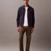 Giacca-camicia classica con zip in misto cotone Giacca-camicia classica con zip in misto cotone