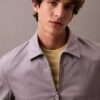 Giacca-camicia classica con zip in misto cotone Giacca-camicia classica con zip in misto cotone