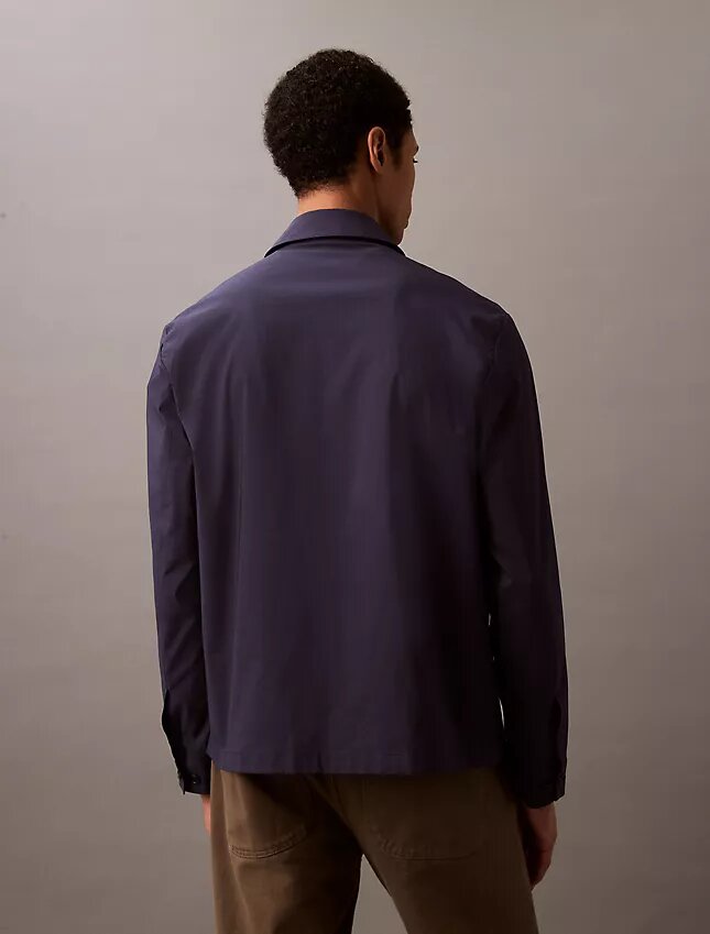 Giacca-camicia classica con zip in misto cotone Giacca-camicia classica con zip in misto cotone