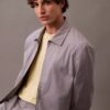 Giacca-camicia classica con zip in misto cotone Giacca-camicia classica con zip in misto cotone