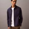 Giacca-camicia classica con zip in misto cotone Giacca-camicia classica con zip in misto cotone