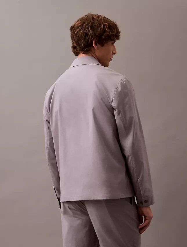 Giacca-camicia classica con zip in misto cotone Giacca-camicia classica con zip in misto cotone