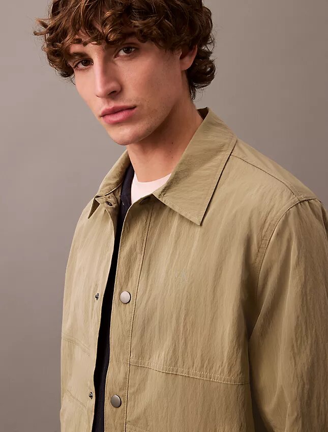 Giacca-camicia classica in misto nylon Giacca-camicia classica in misto nylon