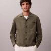 Giacca camicia in misto lino e cotone