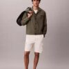 Giacca camicia in misto lino e cotone