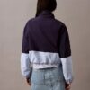 Giacca con zip in nylon a blocchi di colore
