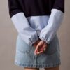 Giacca con zip in nylon a blocchi di colore