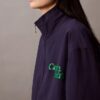 Giacca con zip in nylon a blocchi di colore