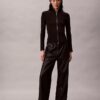 Giacca con zip in nylon a costine Giacca con zip in nylon a costine
