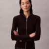 Giacca con zip in nylon a costine Giacca con zip in nylon a costine