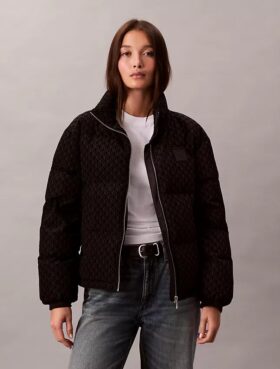 Giacca imbottita con motivo Monogram su tutta la superficie
