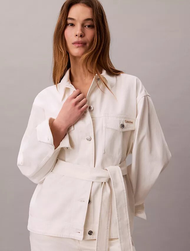 Giacca in denim con cintura Giacca in denim con cintura