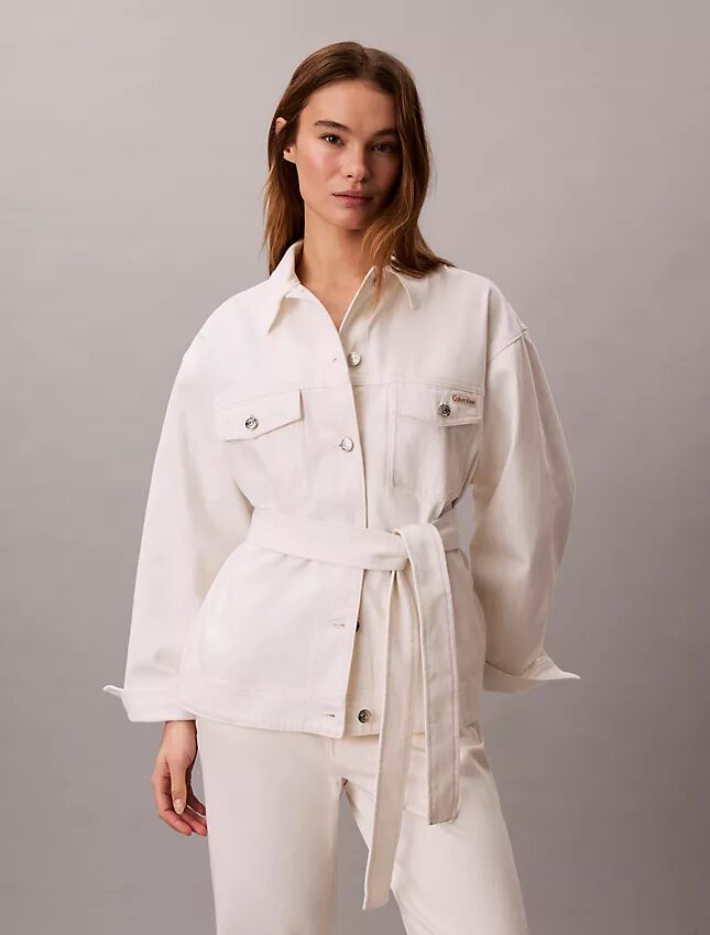 Giacca in denim con cintura Giacca in denim con cintura
