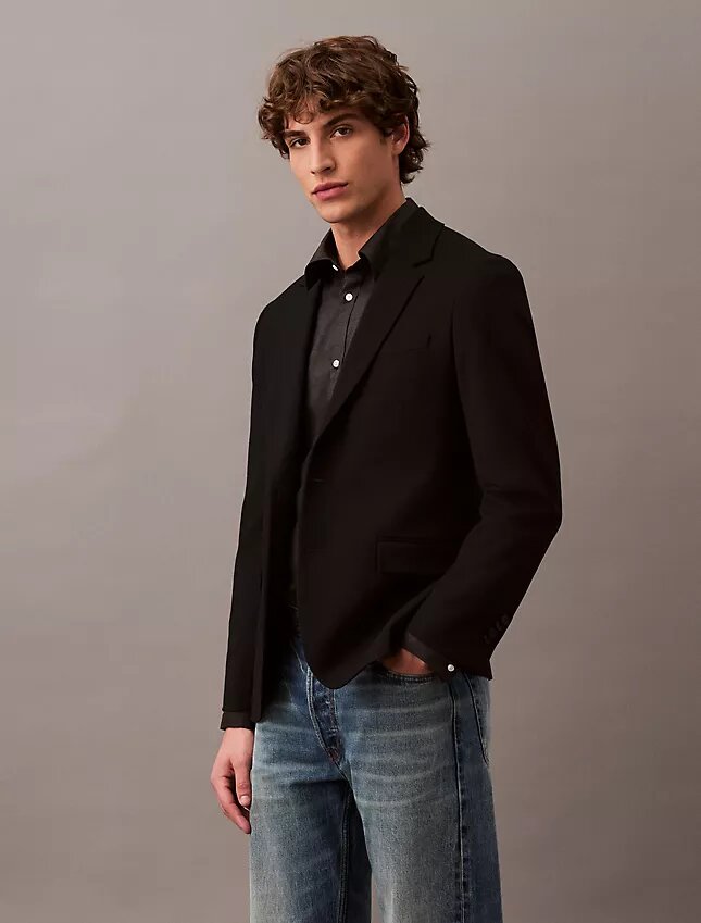 Giacca slim in gabardine di lana Giacca slim in gabardine di lana