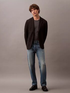 Giacca slim in gabardine di lana