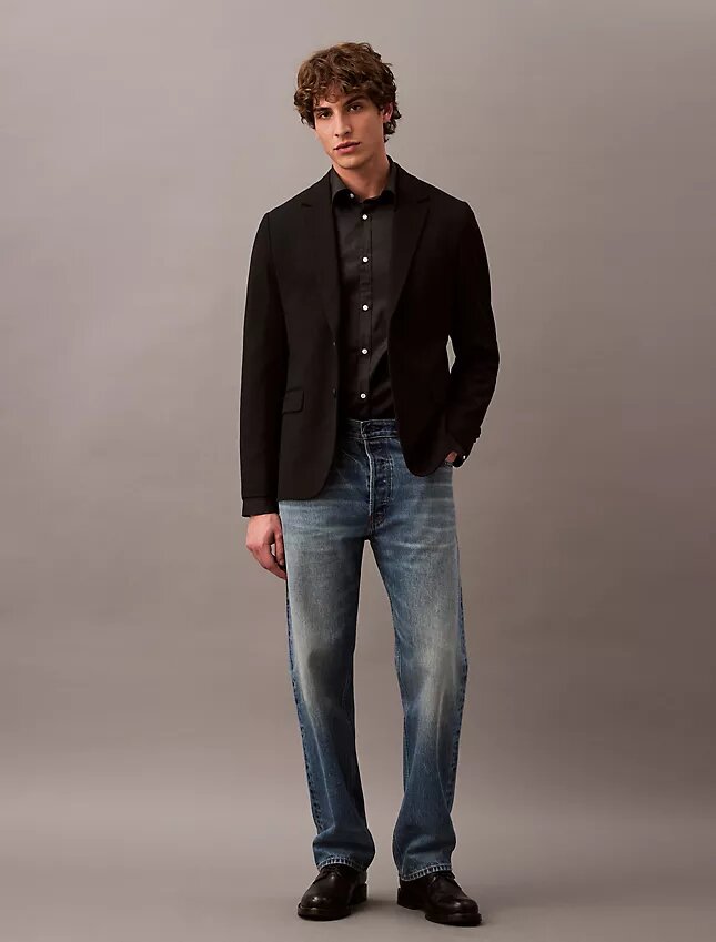 Giacca slim in gabardine di lana Giacca slim in gabardine di lana
